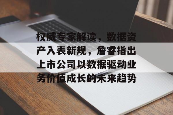 权威专家解读，数据资产入表新规，詹睿指出上市公司以数据驱动业务价值成长的未来趋势