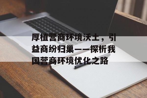 厚植营商环境沃土，引益商纷归巢——探析我国营商环境优化之路